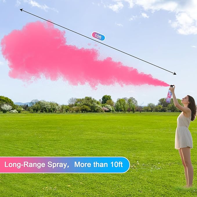 6 Pack Pink Gender Reveal Smoke Bombs for Baby Girl, Color Powder or Dust for Gender Announcement Idea, Baby Shower Decoration, Supply, Party