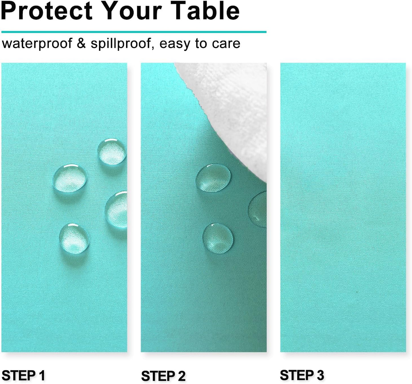 Hiasan Light Blue Rectangle Tablecloth - 30 x 60 Inch - Waterproof & Wrinkle Resistant Washable Fabric Table Cloth for Dining, Party and Outdoor use