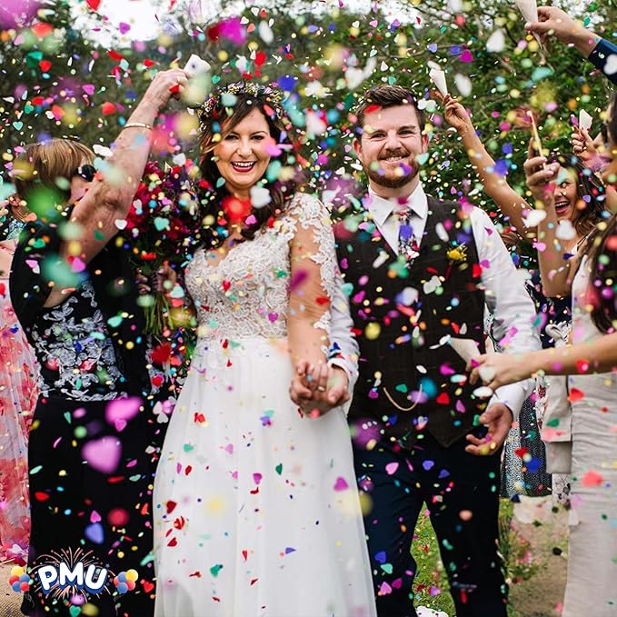 PMU Cannons Party Poppers - Confetti Blaster for Drive-by Birthdays-Celebrations, Graduation, Wedding, Christmas, New Year’s Eve - Party Poppers Confetti Shooters - 12 inch, Pkg/1