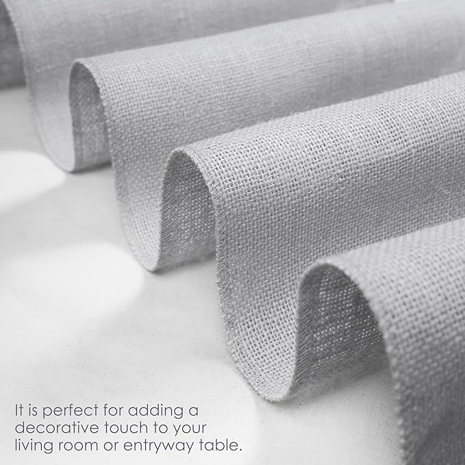 RAJRANG Jute Table Runner Long Rise Grey Burlap Table Runners for Dining Table, Kitchen, Party, Wedding, Rustic and Fall Décor Pack of 2 – 12x72 Inch