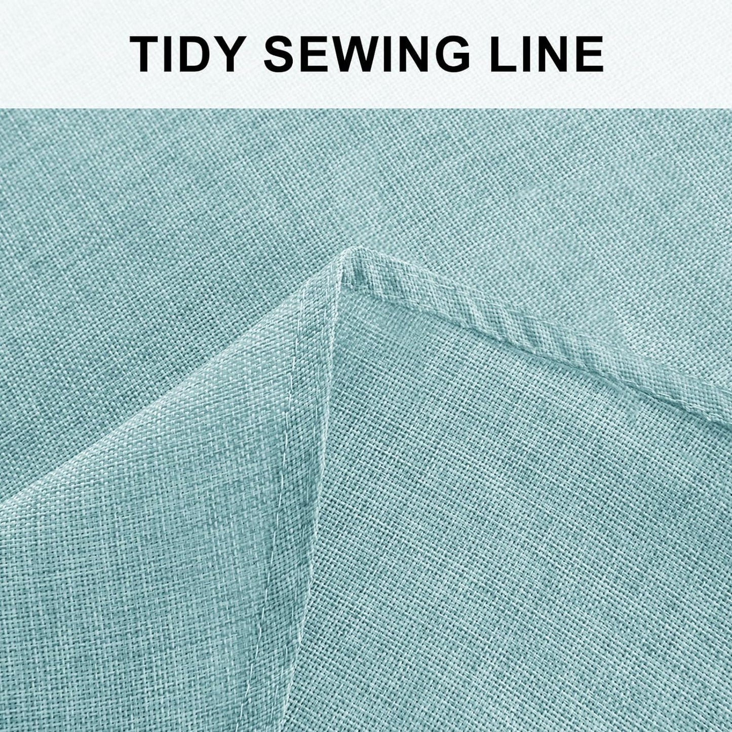 Hiasan Linen Tablecloth 80 Inch Round - Wrinkle and Stain Resistant Washable Polyester Fabric Table Cloth for Dining Room Kitchen Party, Aqua