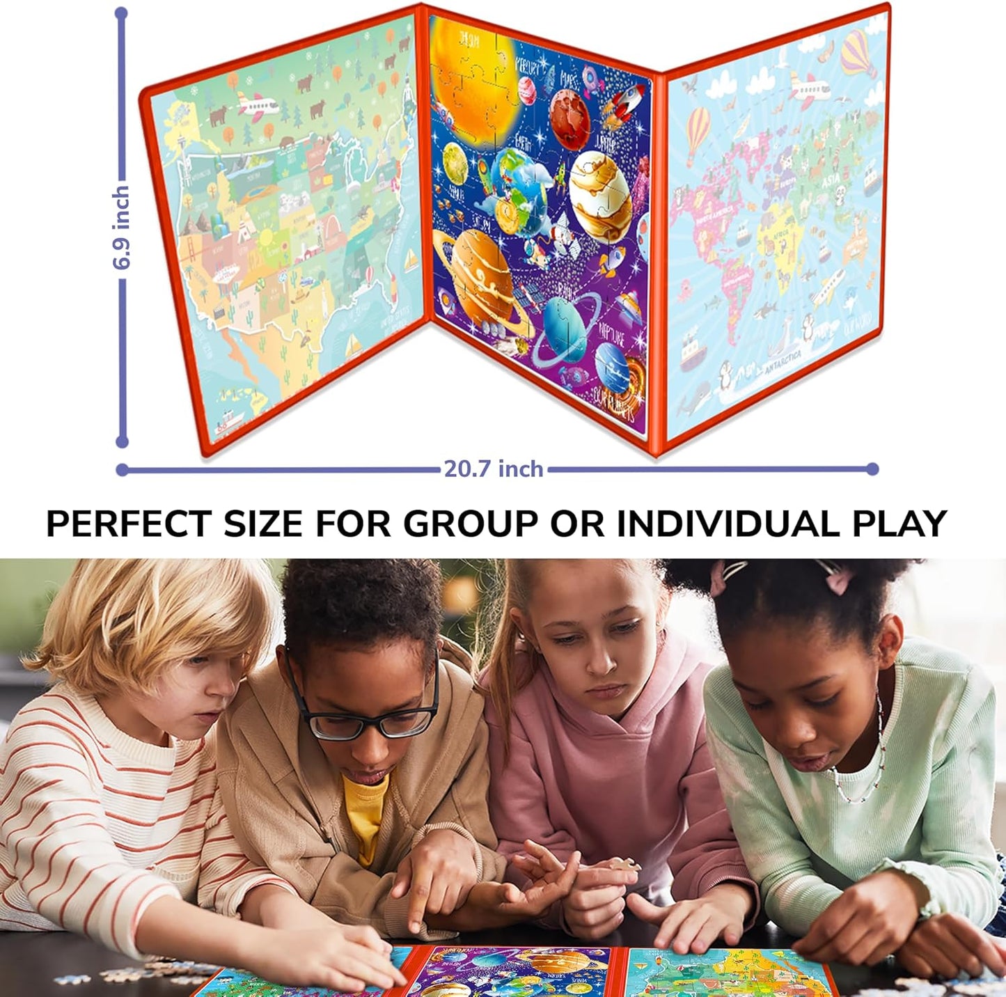 QUOKKA Magnetic Puzzles for Kids Ages 4-6 - 36 Pieces Sudoku Toddler Puzzles Ages 2-4 - Travel Games for Kids Ages 3-5 - USA Space World Toddler Travel Toys - Car Airplane Road Trip Games