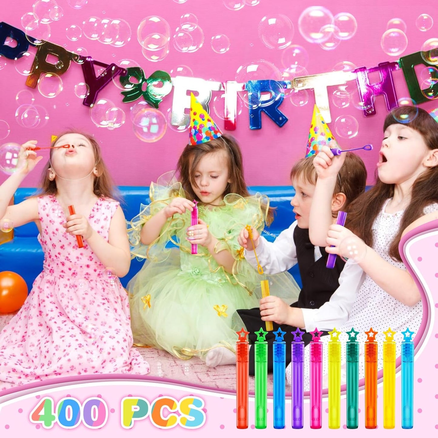 400 PCS Mini Bubble Wands,Bubble Party Favors Assortment Toys for Kids,Themed Birthday, Halloween, Goodie Bags, Carnival Prizes, Wedding, Bubble Maker Toys for Kids,Outdoor Gifts for Girls & Boys