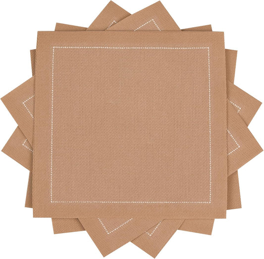 Nude Cotton Cocktail Napkins - 100% Cotton - 50 x pack - 4.5” x 4.5” - Hotel Quality, Soft & Absorbent, Ideal for Home, Party & Special Events, Bridal Showers, Wedding, Anniversary & Birthdays.