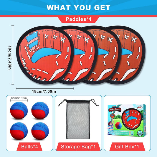 Toss and Catch Ball Game Outdoor Toys for Kids,Toddler Baseball Training Glove,Baseball Beach Pool Yard Outside Game for 3 4 5 6 7 8 9 10 Year Old Boys Girls
