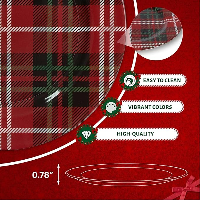 MAONAME Red Charger Plates Set of 6, 13 Inch Plastic Charger for Dinner Plates, Christmas Plate Chargers, Round Chargers for Table Setting, Wedding Decor