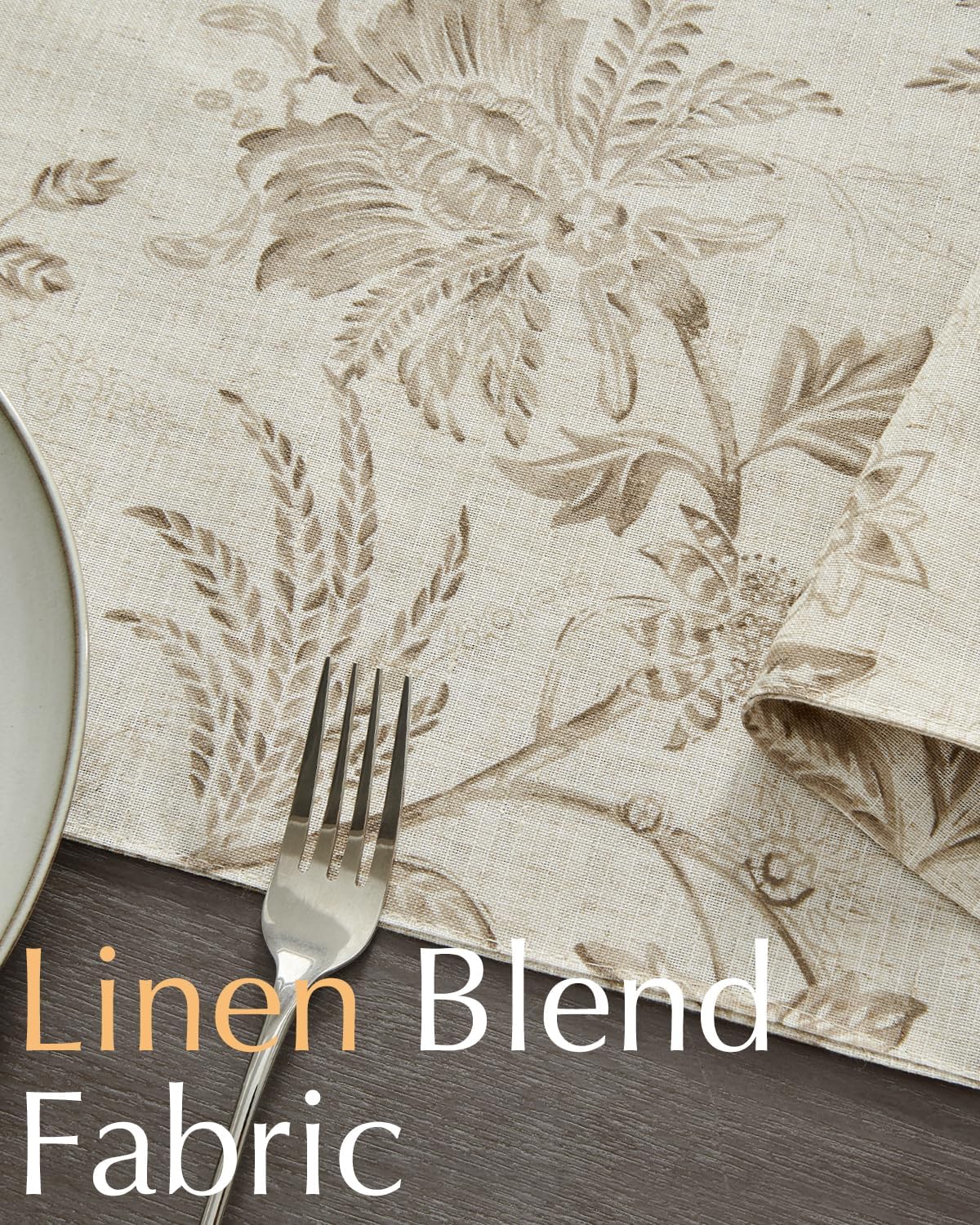 jinchan Linen Table Runner for Kitchen Farmhouse Table Cloth French Country for Party Wedding Birthday Dining Table Indoor Outdoor Decor 13 x 72 Inch 1 Panel Taupe