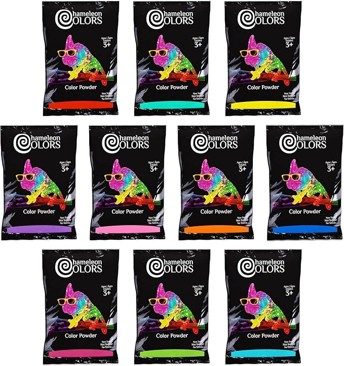 Chameleon Colors Powder, 1 lb Bags (10 Pack), Rainbow Set, Holi Festival, Color Run, Gender Reveal