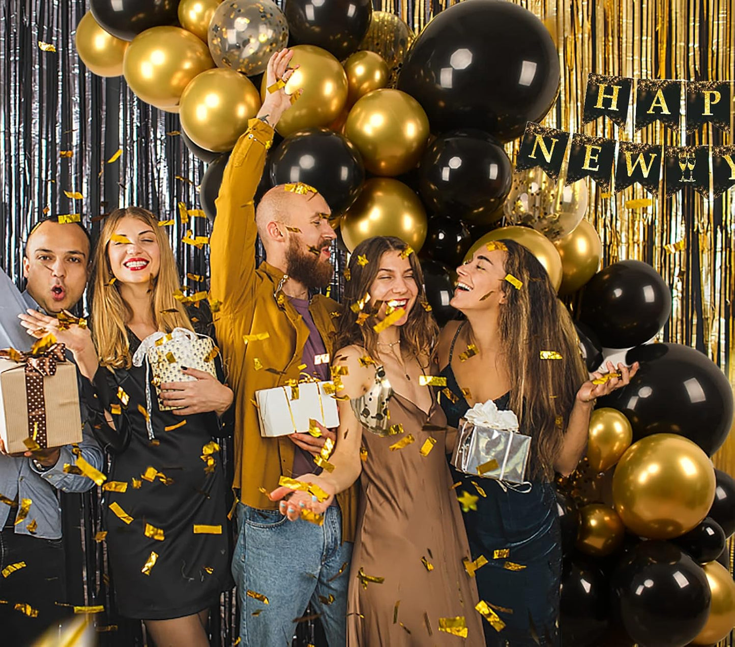 10pcs 18 inch Metallic Gold Balloons, Thick Latex Chrome Helium Balloons for Birthday Family Party Wedding Party Baby Shower Decoration Supplies