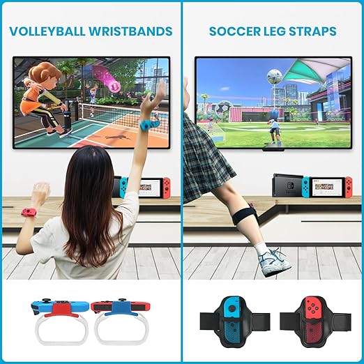 CODOGOY 12-in-1 Switch Sports Accessories Bundle for Switch 1/OLED - Complete Family Sports Kit with Storage Bag, Bowling Grips & 2 Player Support for Nintendo Switch Sports Games, Switch 1 Only