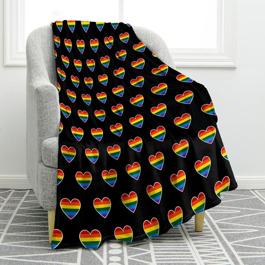 Jekeno Rainbow Gifts Blanket for Women Men, Colorful Throw Blankets Pride Gifts for LGBT Girls Boys Teens, Lesbian Gay Tie Dye Queer Decor for Home Bed Couch