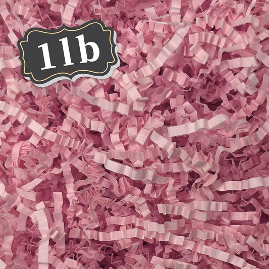 ZEBMOON 1 LB Pink Crinkle Cut Paper Shred Filler Great for Gift Wrapping, Basket Filling, Birthday, Wedding, Halloween, Thanksgiving, Christmas Day, New Year Party Decorations Filling Supplies