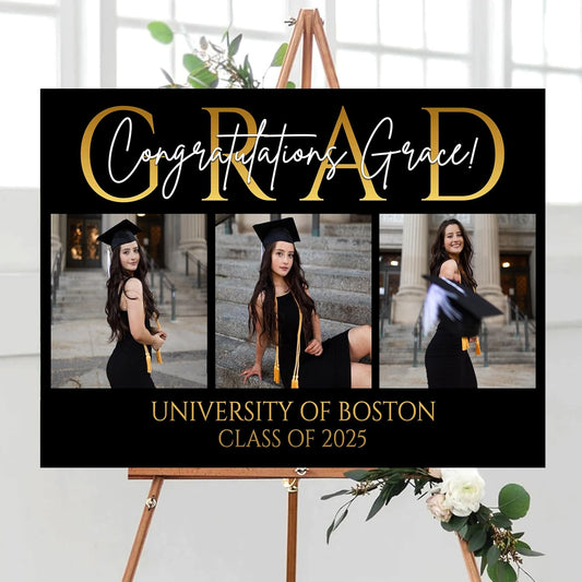 Personalized Graduation Party Welcome Sign With Photo, Graduation Decorations Senior 2025 Yard Sign, Custom Graduation Yard Signs Class of 2025, High School, College Sign For Graduation Party #18