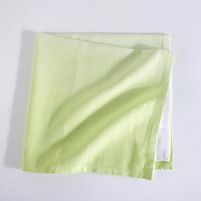 FINGERCRAFT Cloth Napkins Set of 6 Cotton Blend 20x20 Inch Large Size Dinner Napkins Cloth Perfect for Parties Dinners Weddings Cocktail Christmas Easter Ombre Tie Dye Leaf Green
