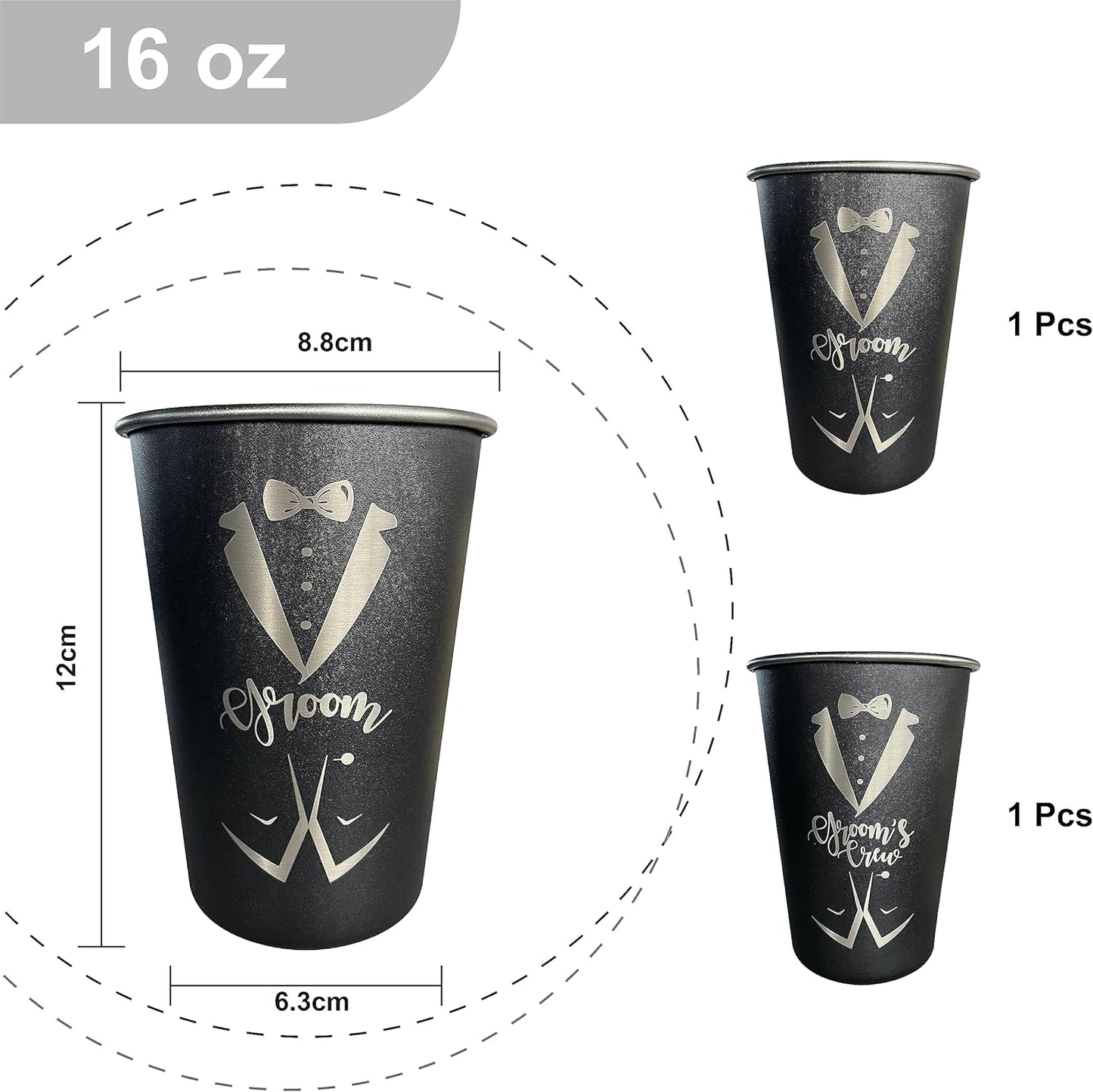 TEAM GROOM Groomsmen Gifts Cups 8 pcs Bachelor Party Favors Groomsmen Tumblers（Groom s Crew）
