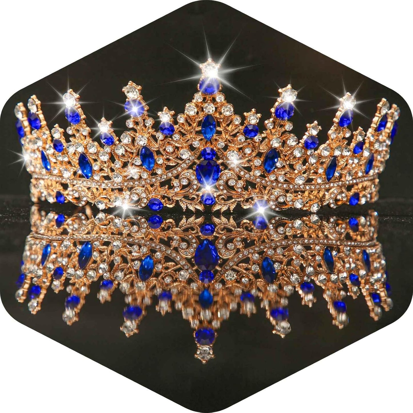 Kamirola Crystal Crowns and Tiaras Headband for Girl or Women Birthday Party Wedding Prom Bridal Halloween Christmas （TR19）