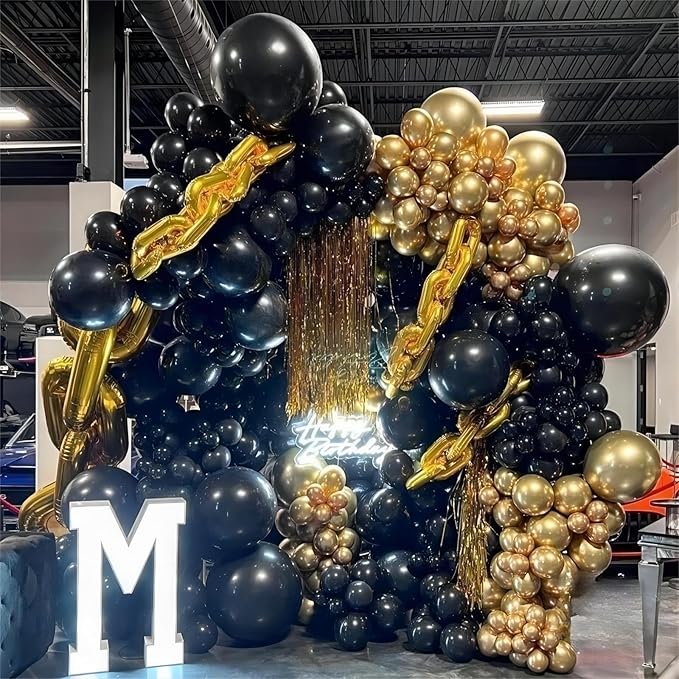 Metallic Gold Balloons, 140pcs Gold Balloons 18 12 10 5 Inch Different Sizes Pack Party Latex Balloons for Birthday Halloween Holiday Balloon Garland as Party Decorations