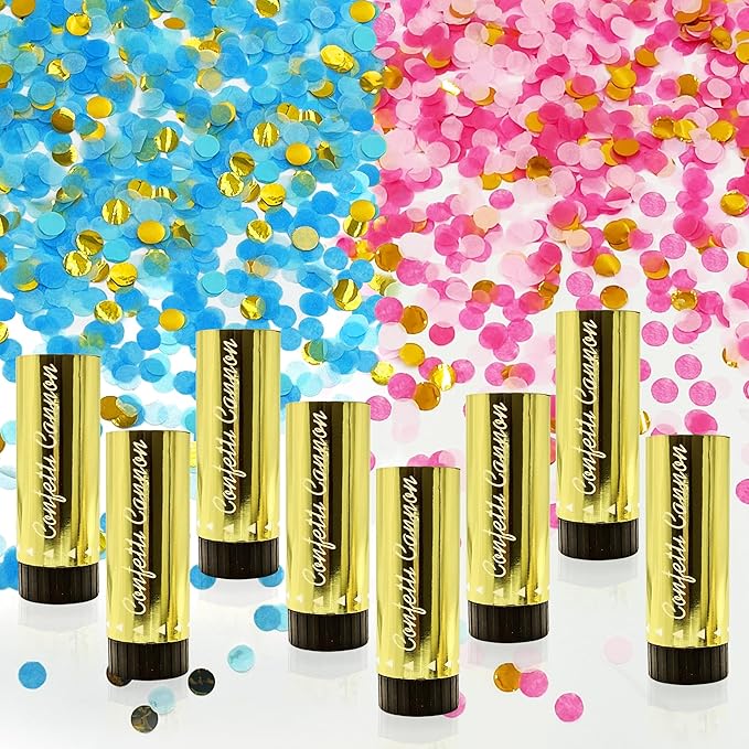 8 PCS Gender Reveal Confetti Pink or Blue Confetti for Baby Shower Boy or Girl Gender Reveal Party Supplies Decorations