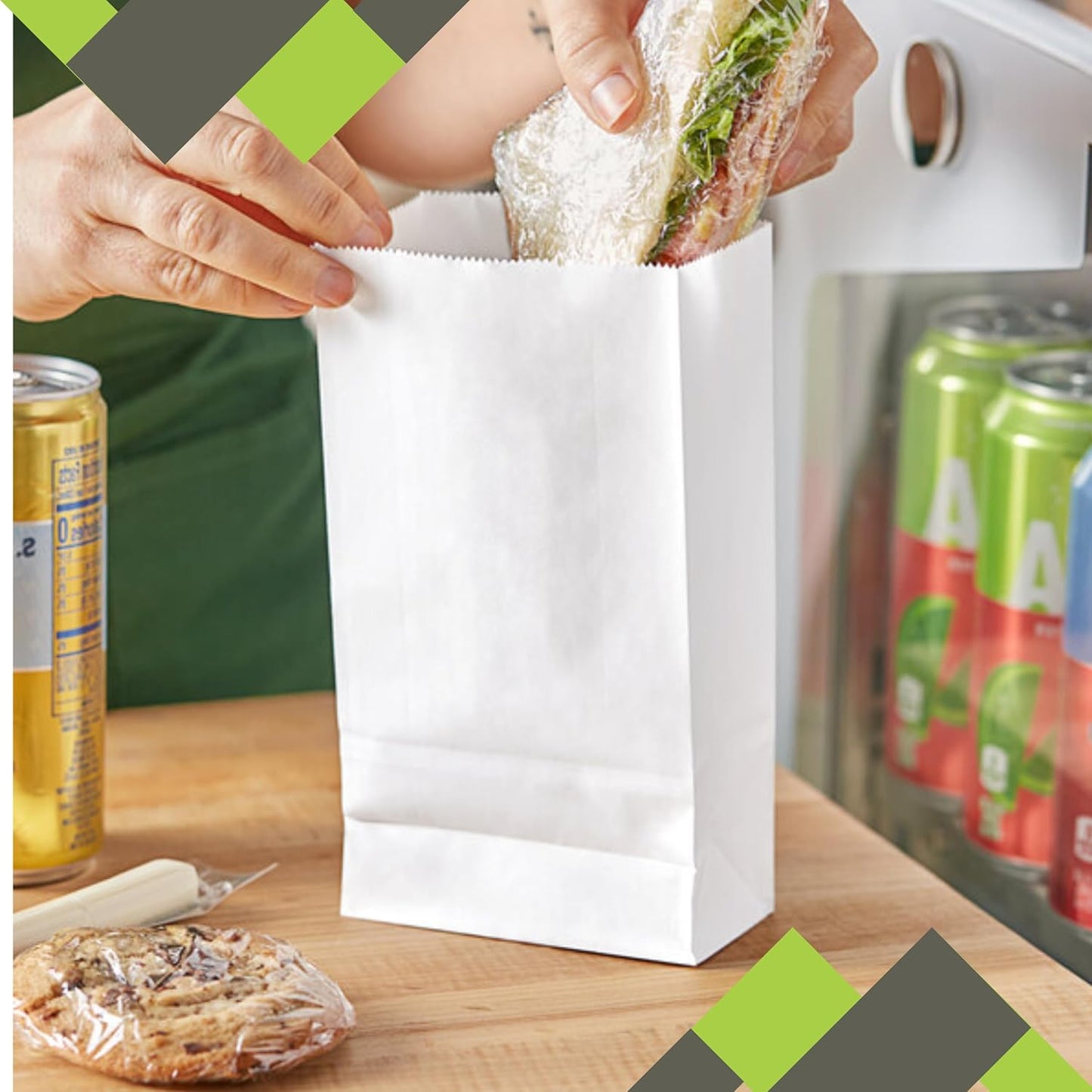2lb White Paper Bags-Pack of 500ct