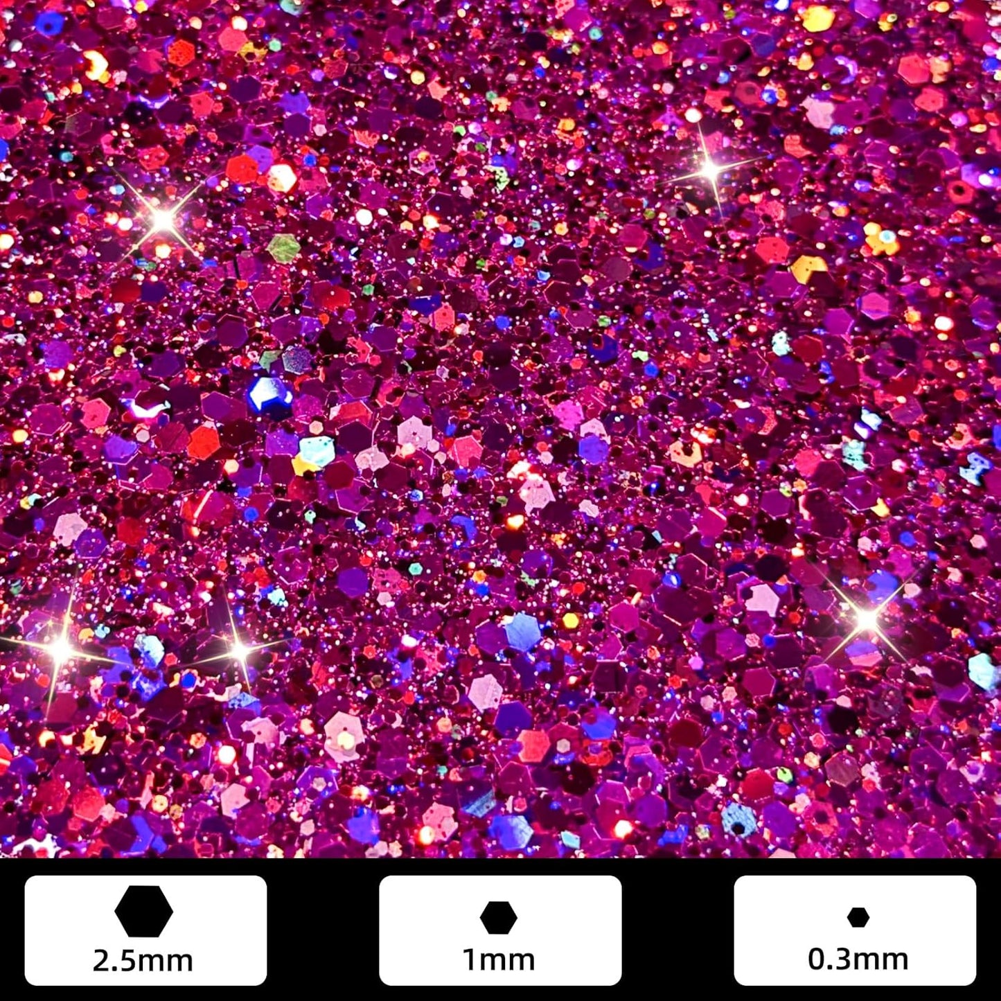 GlimmerLife Red Glitter, 150G/5.29OZ Glitter, Holographic Sequin Flake Bulk for Crafts, Craft Glitter for Resin, Mixed Chunky Fine Flakes Iridescent Nail Glitter Fe for Body, Face, Tumblers