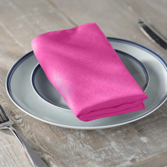 LA Linen 10-Pack Poly Poplin Napkin, Soft Cloth Napkins, Washable Reusable Napkins, Stain and Wrinkle Resistance Table Napkins for Dinner, Wedding, Parties, 17 by 17-Inch, Hot Pink