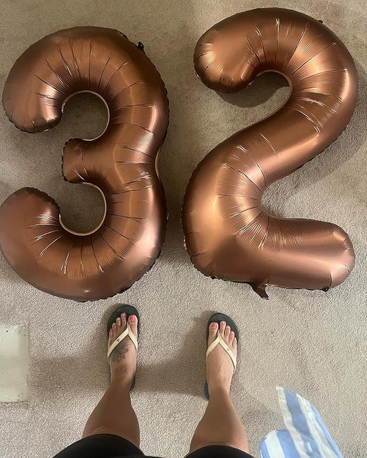 Dark Brown 4 Balloon, Coffee Brown Number Balloons 40 Inch, 4th Chocolate Party Decorations, Four Large Numbers for Party Decor, Number 4 Balloon