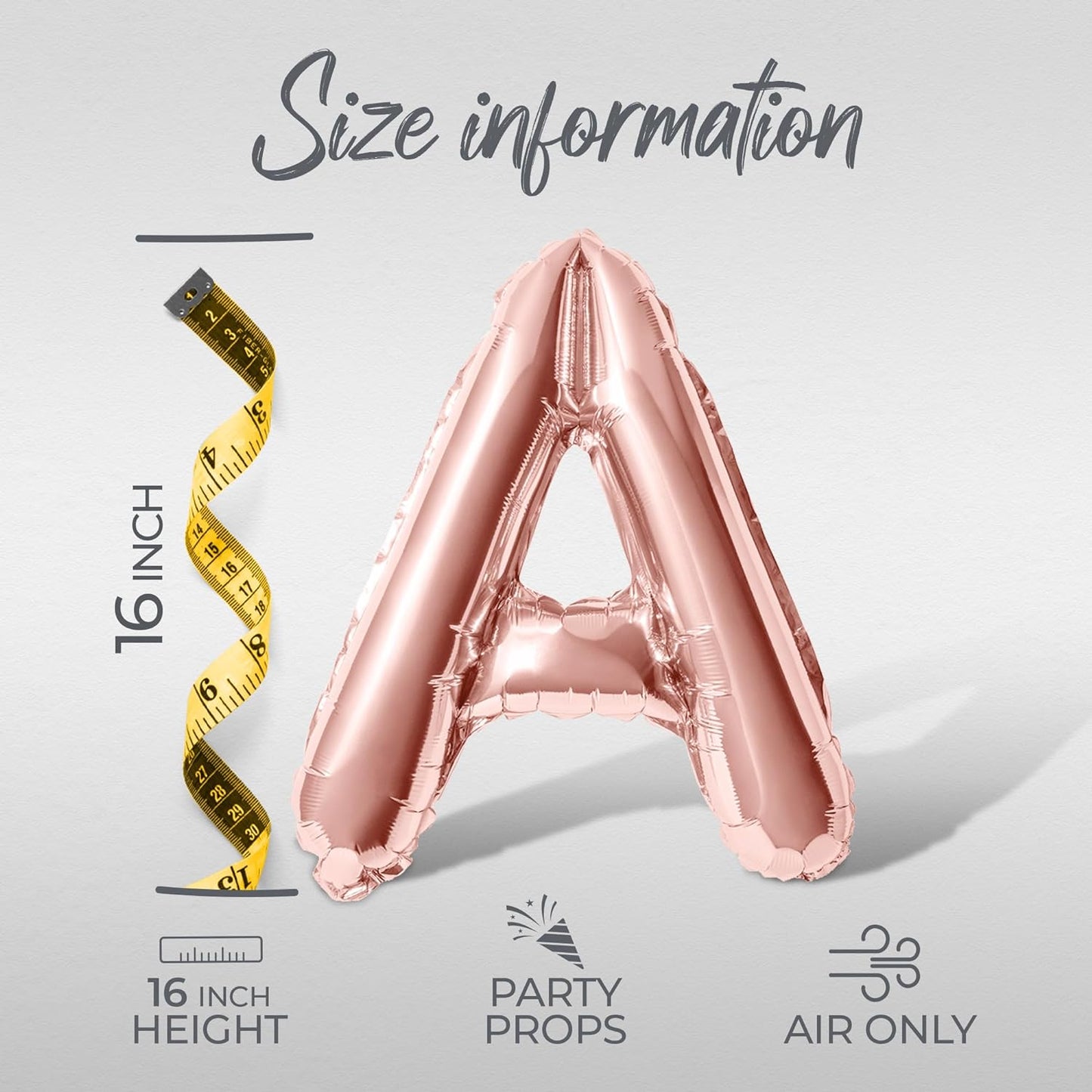 Letter Balloons - MARGS AND MATRIMONY 16" Inch Alphabet Letters Foil Mylar Balloon Bachelorette Party Banner (Rose Gold)