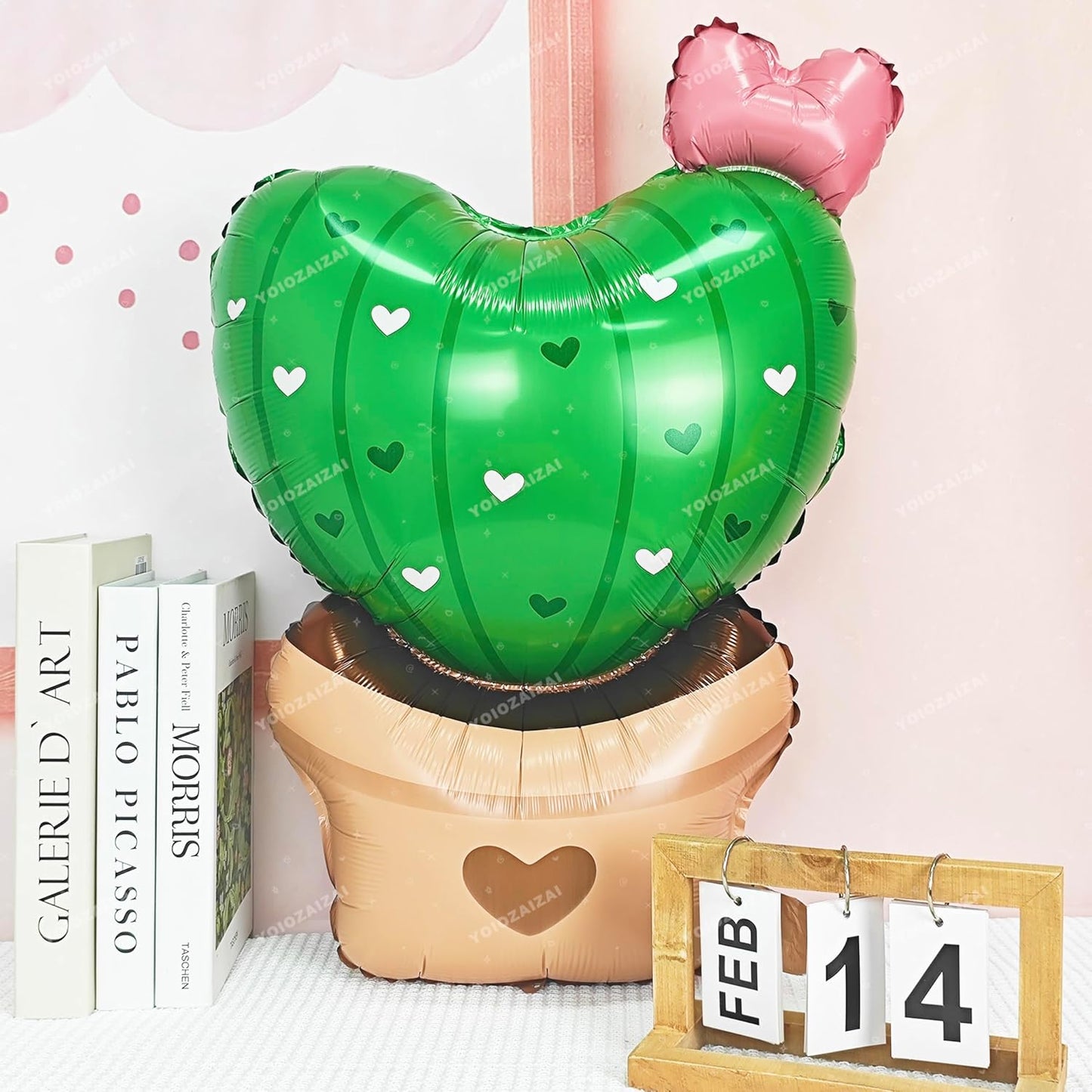 2PCS Cactus balloon Cute Love Cactus Plant Mylar Foil Balloon Large Tropical Balloon For Boys Girls Cactus Plant Birthday Theme Valentine'S Day Wedding Anniversary Party Decorations Suppiles