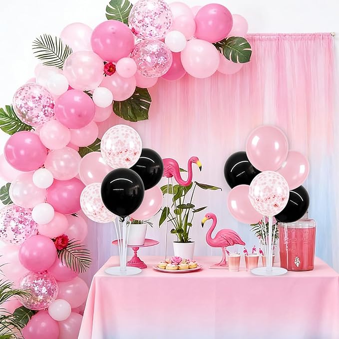 TONIFUL 4 Set Black Pink Balloon Centerpieces for Table,Balloon Stand Kit for Party Decor Sweet 16 18 21st 30 40 50 60 70th Birthday Decorations Anniversary Bridal Shower Graduation Decorations 2026