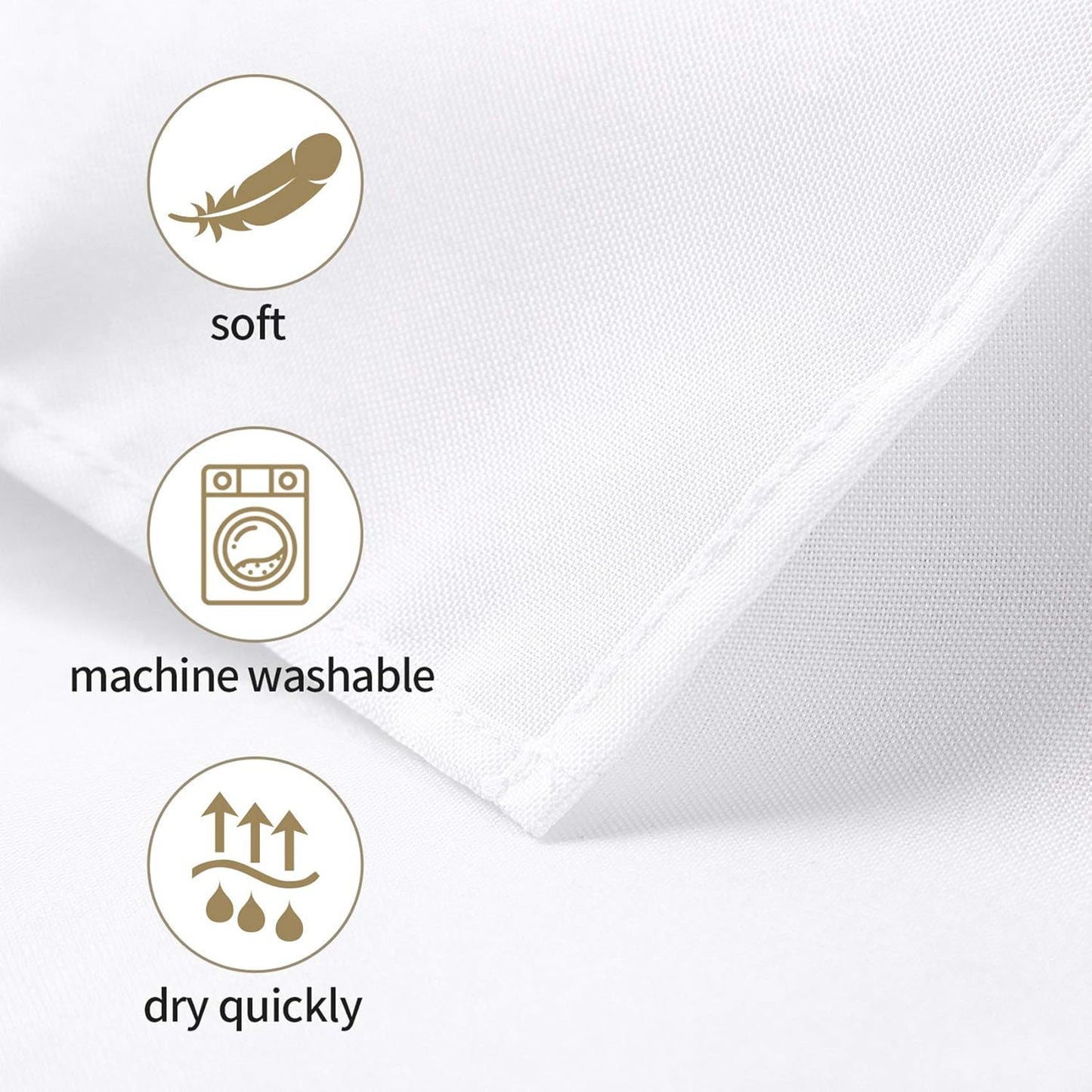 Ascoza 2pack 52x52 Inch White Square in Polyester Fabric Tablecloth for Wedding,Banquet,Restaurant and Parties