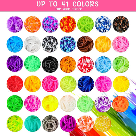 UUEMB 6000+ Rubber Band Bracelet Kit, Colorful Loom Bracelet Making Kit with Storage Box, DIY Art Craft Kit with Charms Beads for Beginners Kids Girls Boys Birthday Party Christmas Gift