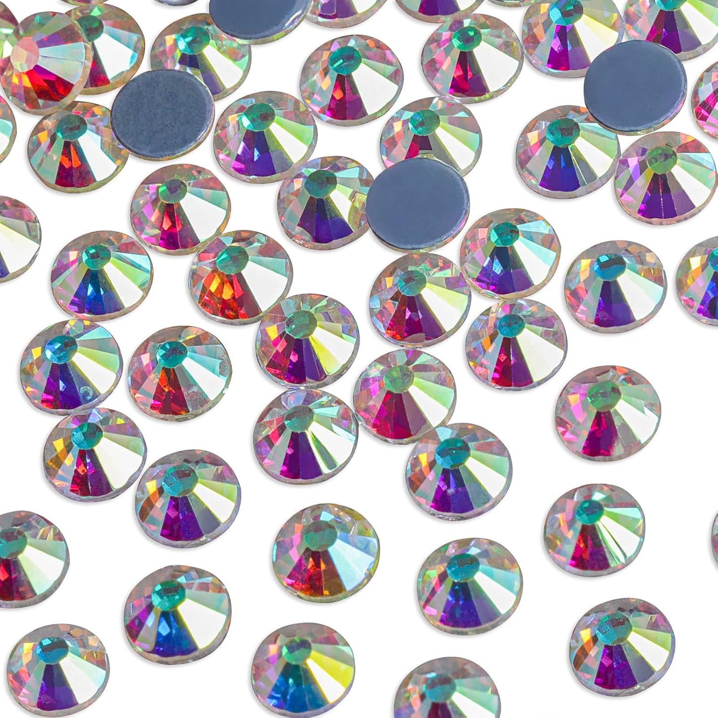 Beadsland Hotfix Rhinestones, 288pcs Flatback Crystal Rhinestones for Crafts Clothes DIY Decorations, Crystal AB, SS30, 6.3-6.5mm