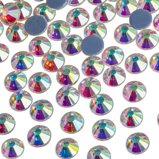 Beadsland Hotfix Rhinestones, 1440pcs Flatback Crystal Rhinestones for Crafts Clothes DIY Decorations, Crystal AB,SS12,3.0-3.2mm