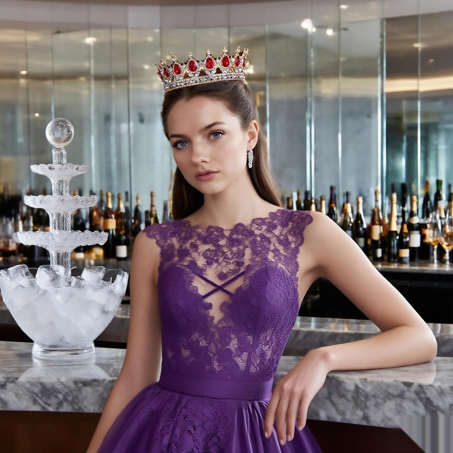 Crown Tiara for Women Queen Crown Rhinestone Wedding Crowns Birthday Tiara Women's Hair Accessories Costume Party Halloween Decor Prom Gifts