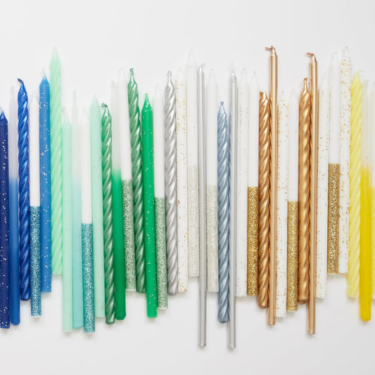 Meri Meri Glitter Birthday Candles (Pack of 24), 5.75" Tall, Unscented Meri Meri Candles