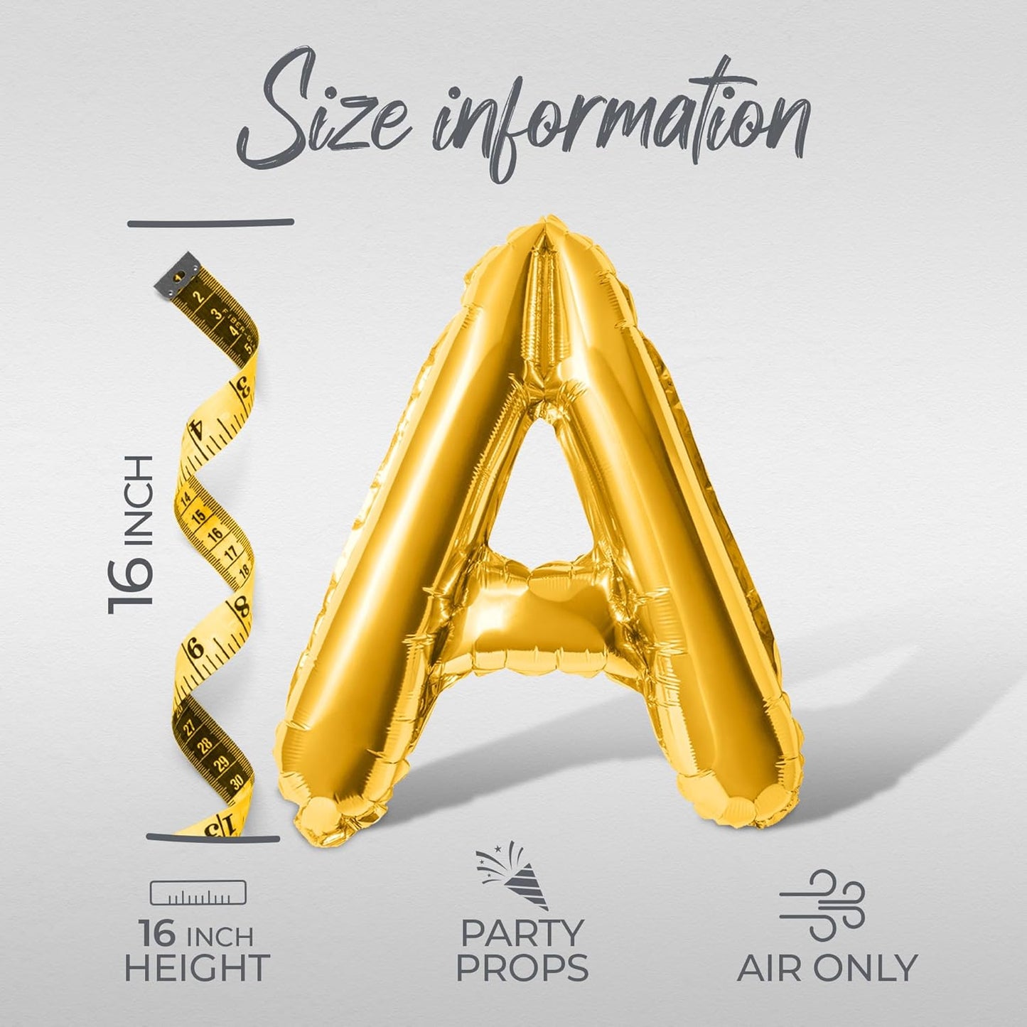 Letter Balloons - IN HER BRIDE ERA 16" Inch Alphabet Letters Foil Mylar Balloon Bachelorette Party Banner (Gold)