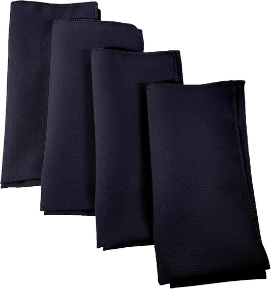 LA Linen 4-Pack Poly Blend Napkins - Soft, Washable, Stain & Wrinkle Resistant - Dinner & Party Napkins - 18x18 - Navy