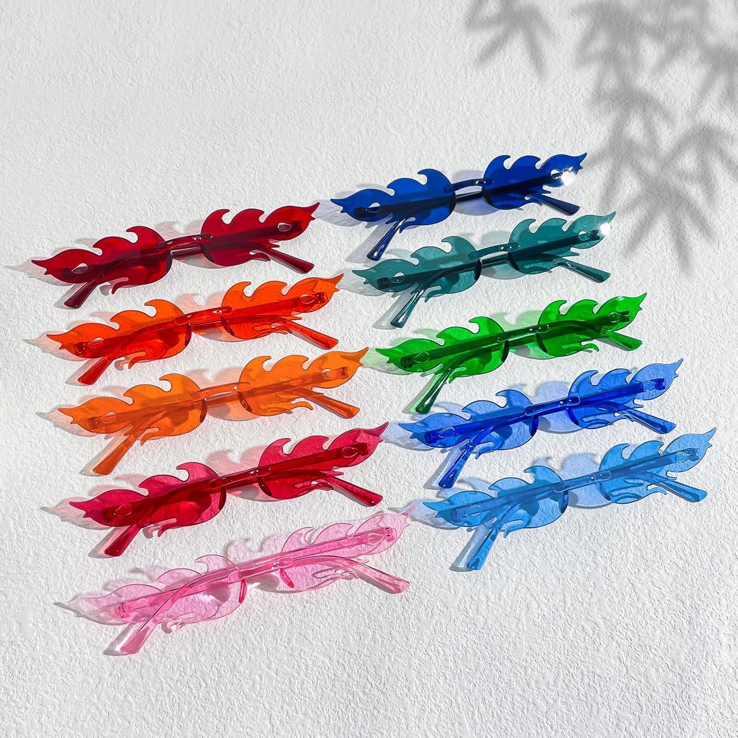 10/20 Pack Star/Heart Shape/Round/Butterfly/Cat Eye/Rectangle/Fire Rimless Tinted Party Sunglasses Color Glasses