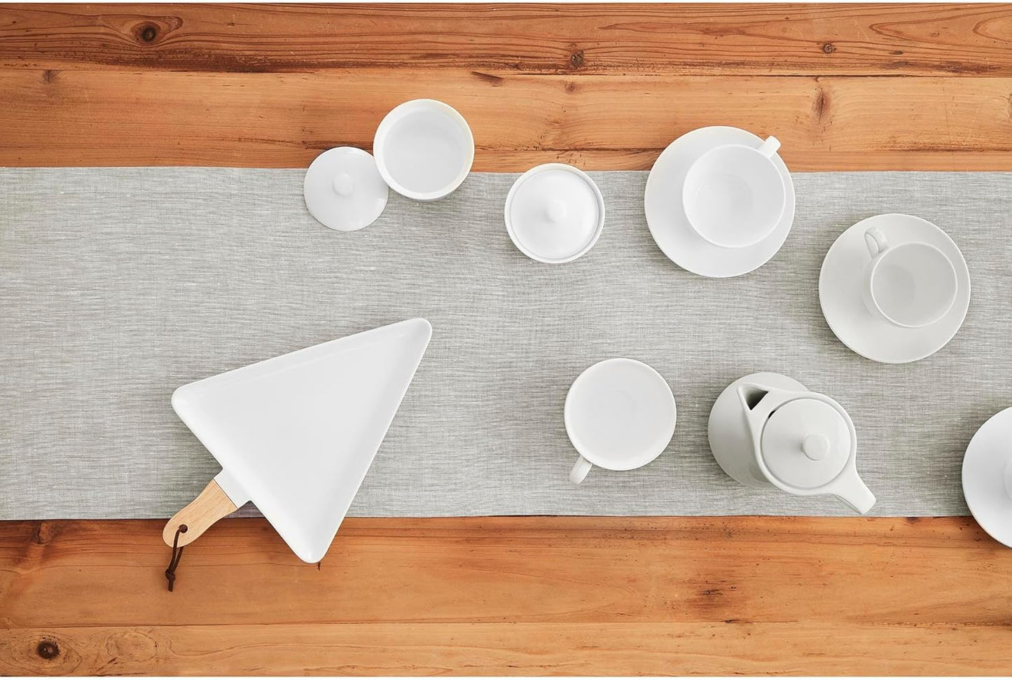 Solino Home Linen Oyster Grey Table Runner 120 Inches Long - Athena, 100% Pure Linen Dining Table Runner 14 x 120 Inch for Fall, Autumn, Halloween, Thanksgiving, Holiday