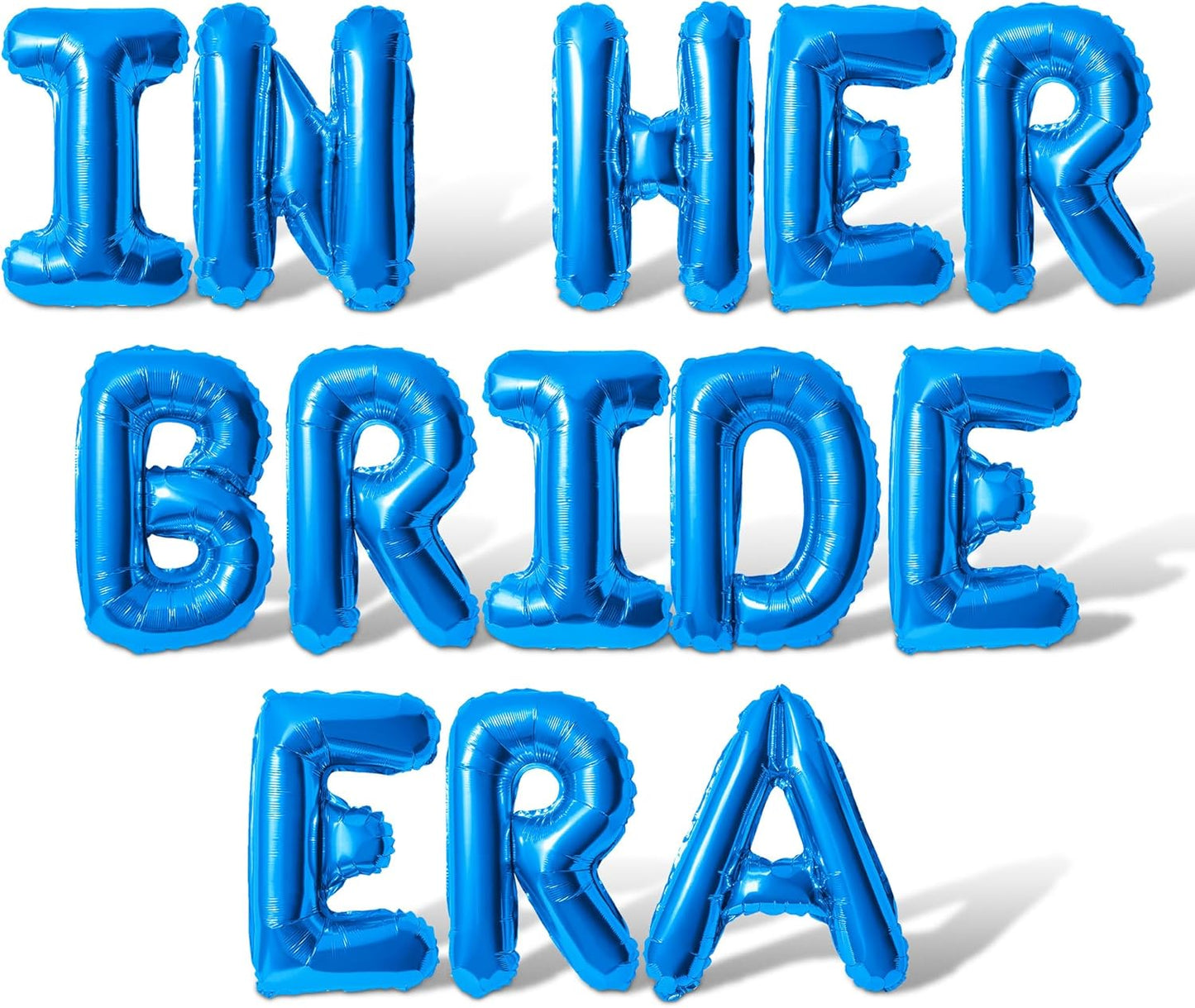 Letter Balloons - IN HER BRIDE ERA 16" Inch Alphabet Letters Foil Mylar Balloon Bachelorette Party Banner (Blue)