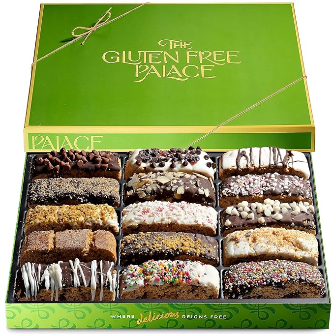 Gluten Free Palace Biscotti Cookie Gift Basket – Gluten Free Cookie – Gift Basket for Birthday, Family, Sympathy, Men, Women & Thank You (15 Count)