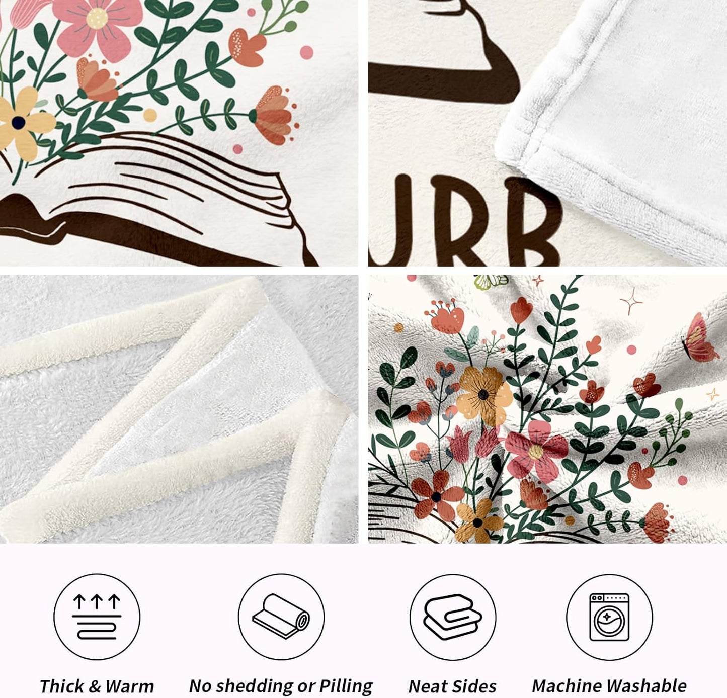 Book Lovers Gifts for Women Men, Flannel Soft Book Reading Blanket Decor, Book Reader Gifts for Christmas Birthday, Reading Accessories, Bookish Bookworm Gift - 50x60 inches
