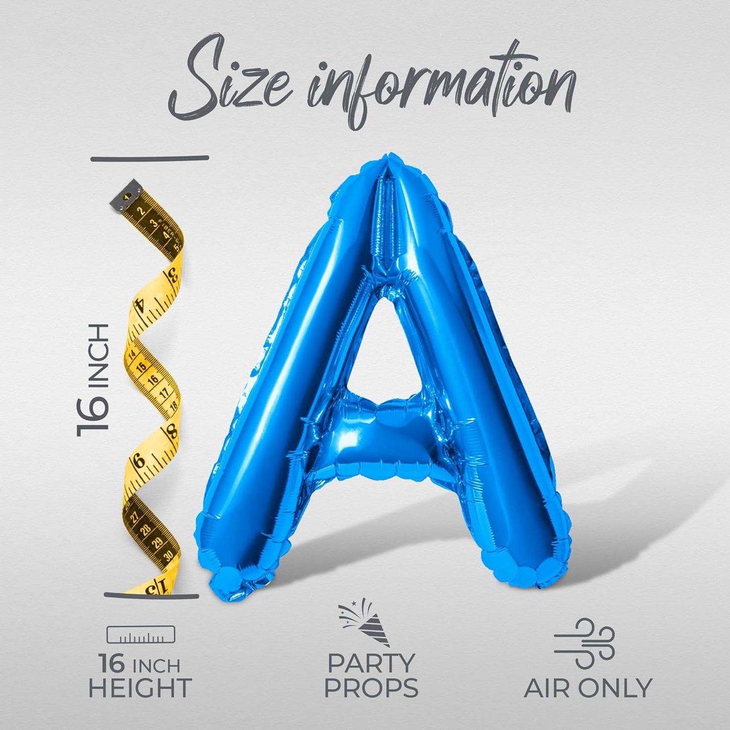 Letter Balloons - MARGS AND MATRIMONY 16" Inch Alphabet Letters Foil Mylar Balloon Bachelorette Party Banner (Blue)