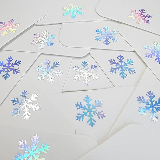 ASYEHJNR 100Pcs Blank Gift Tags with String Iridescent Foil Snowflake Large Gift Tags White Paper with 65 Ft Jute Twine Cute Tags for Christmas Xmas Holiday Winter Wonderland Gift Wrap Tags
