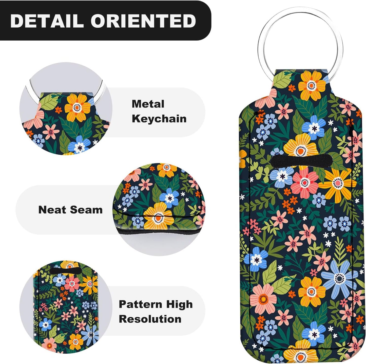 Cute Chapstick Holder Keychain,Lipstick Neoprene Clip-on Lip Balm Holder for Woman