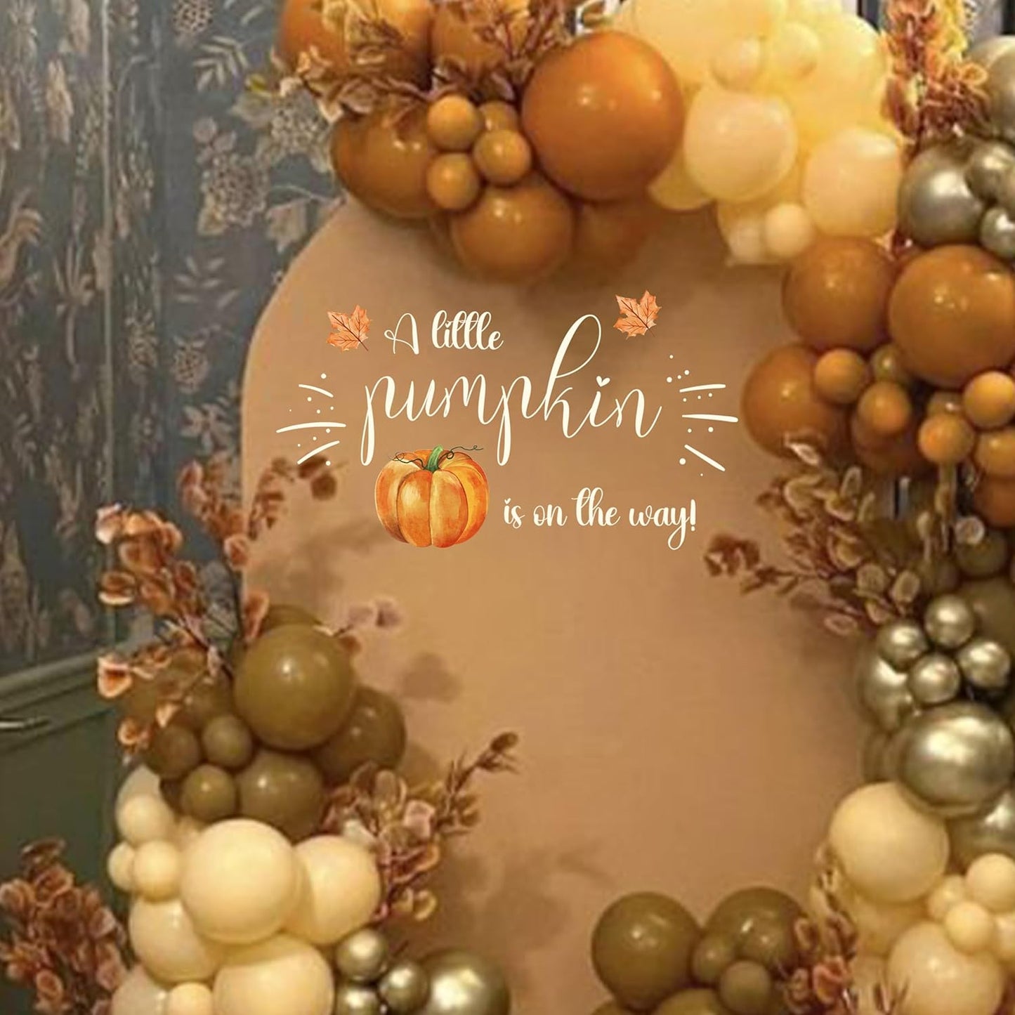A Little Pumpkin is On The Way Decal - Thanksgiving Halloween Theme Fall Pumpkin Party Decorations Supplies Decals, Baby Shower,Gender Reveal Party Stickers, Pumpkin Sign Balloon Arch Stickers