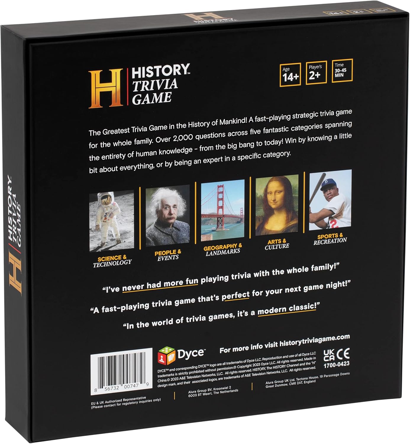 HISTORY Channel Trivia Game - 2000+ General Knowledge Questions - Christmas Stocking Stuffers Gift for Adults, Family in The Pursuit of Trivial Knowledge - Super Trivia for Board & Card Games Night