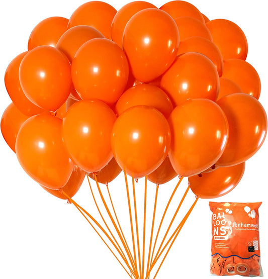 Jonhamwelbor Orange Balloons 12 inch 100 Pack Orange Latex Balloons Helium for Halloween Autumn Party Decoration Balloon