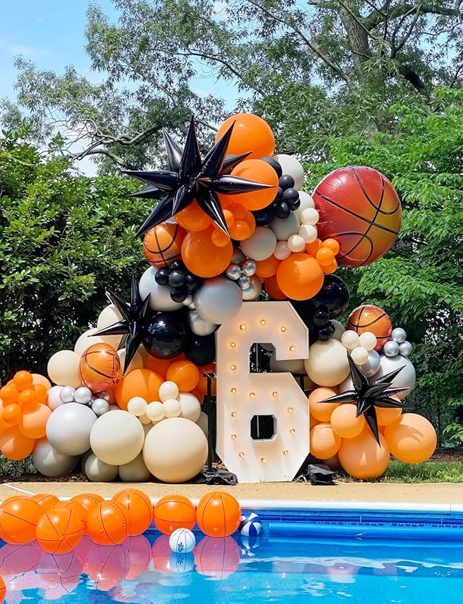 Halloween Balloon Garland Arch Kit, 134 pcs Orange Black White Gold Latex Balloons in Assorted Sizes, Perfect for Halloween Party, Haunted House, Spooky Birthday or Indoor Outdoor Decor