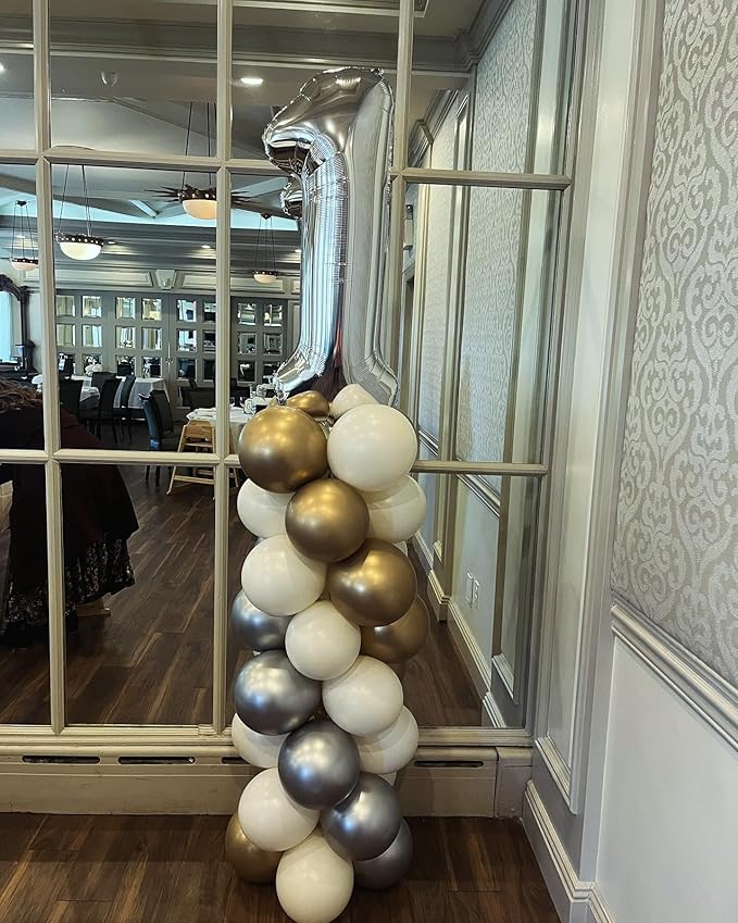 Silver Number 11 Balloon 40 inch, 11 Number Balloons, 11th Silver Birthday Decorations for Girls Boys Kids, 11 Year Old Silver Party Supplies
